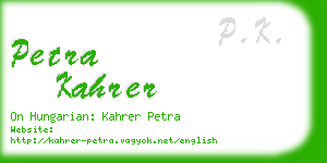 petra kahrer business card